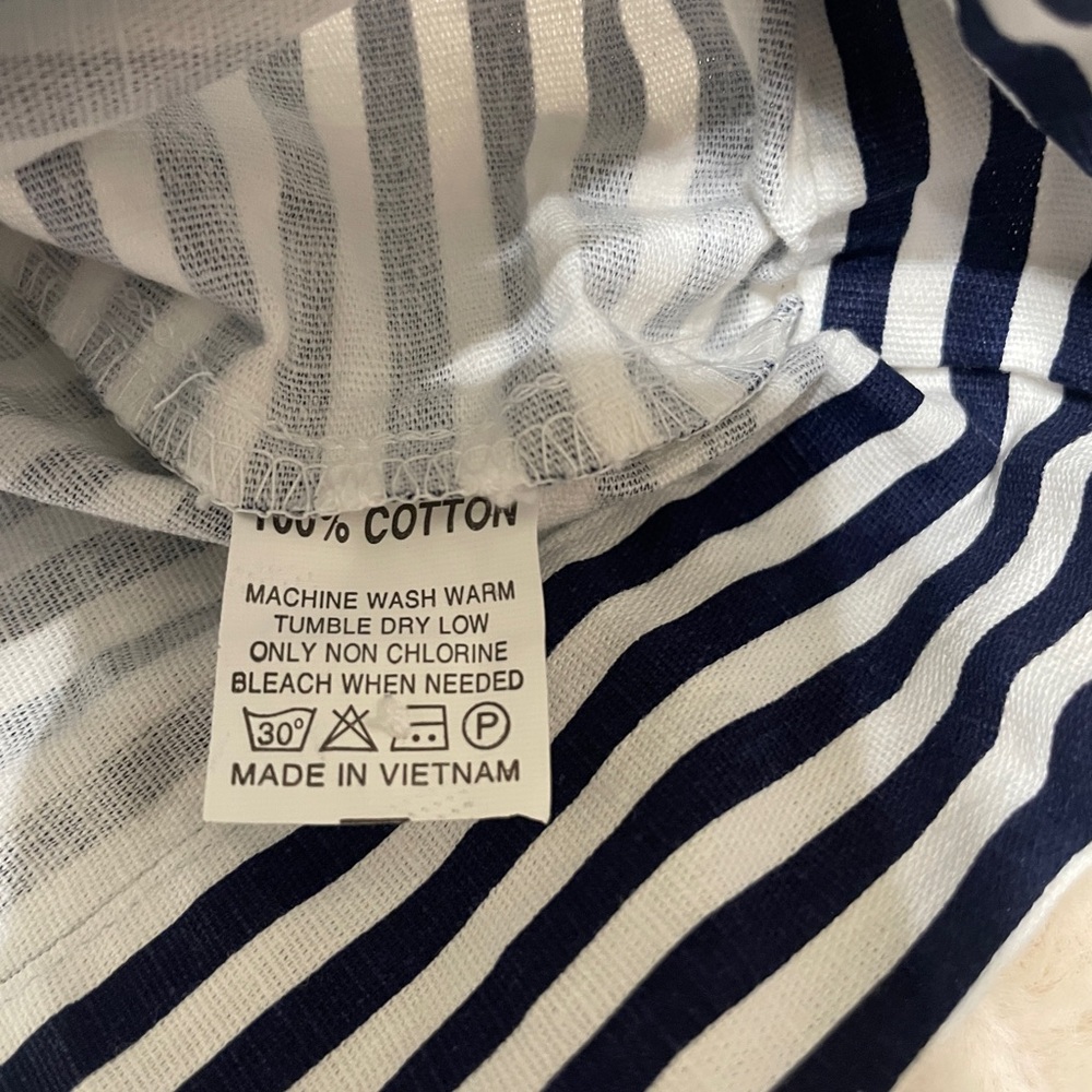 Sweet Dreams Navy and White Striped Bib dress sz 5 100%cotton - Picture 4 of 4